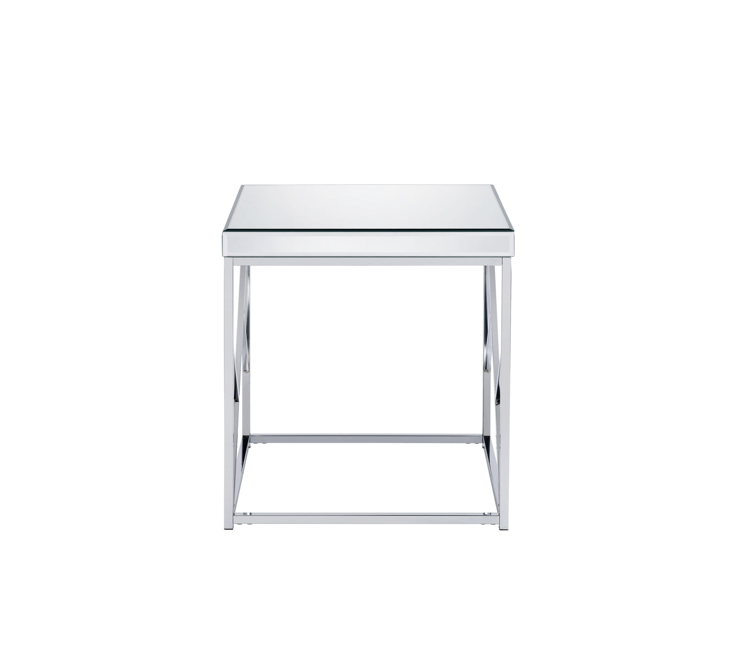 Steve Silver Evelyn - Mirror Top End Table - Silver EV300E FredCo
