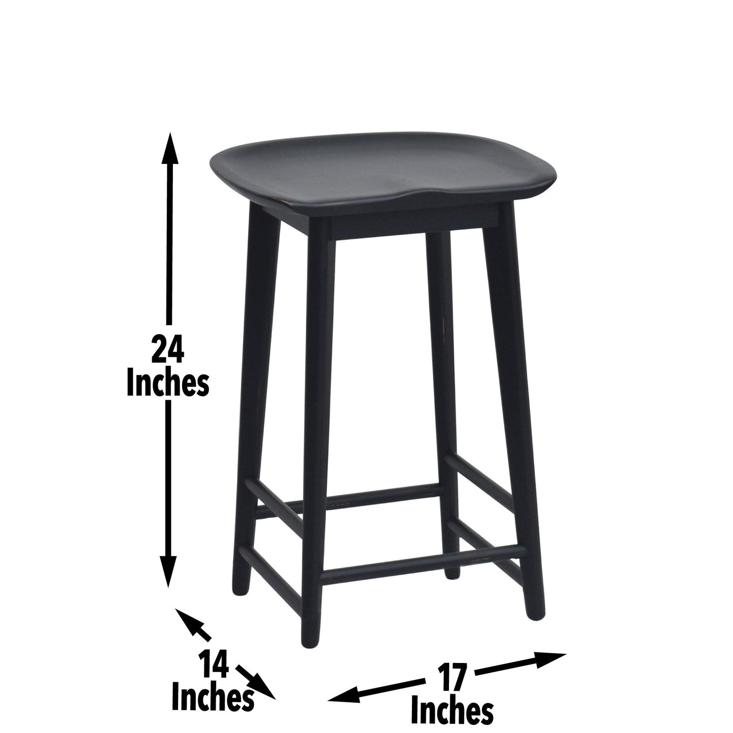 Steve Silver Hilton - Counter Stool - Black HI600CSB FredCo