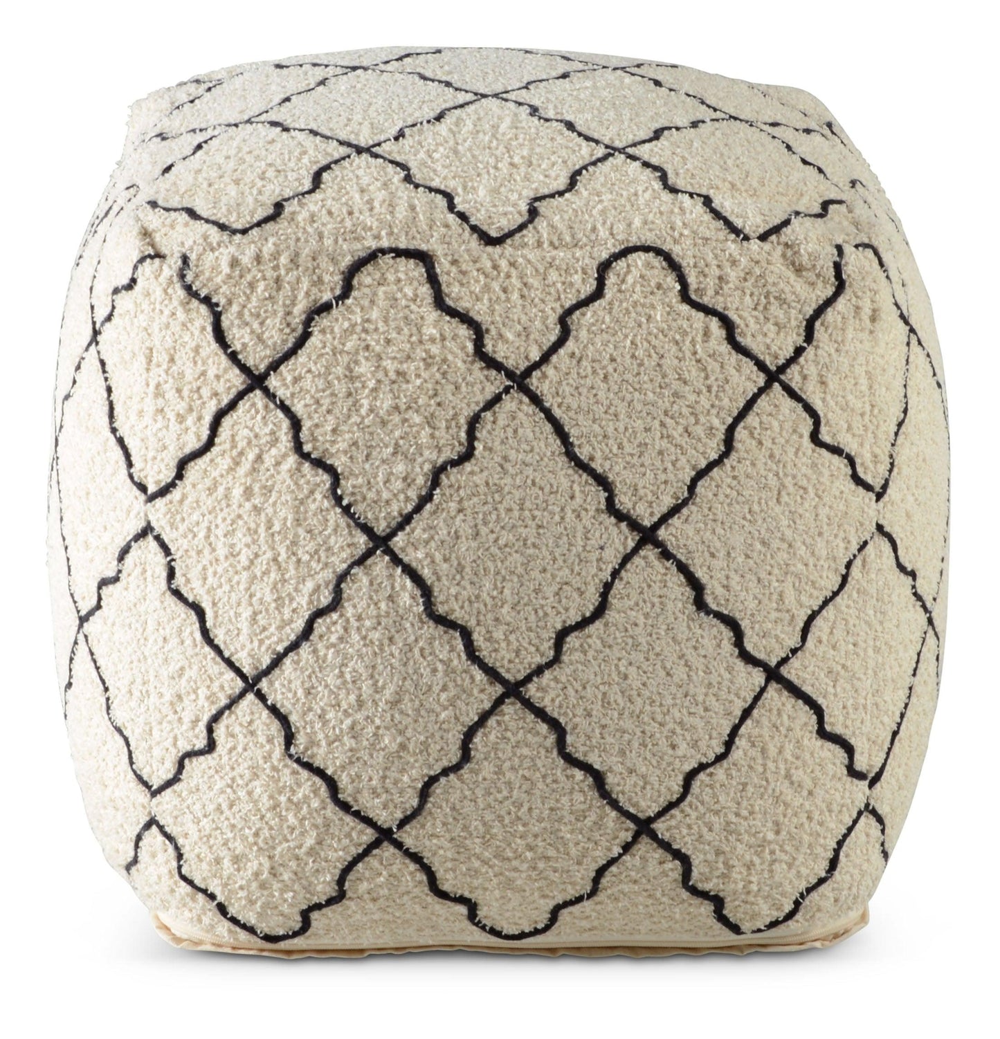Steve Silver Lattice - Square Pouf - Beige LT180P FredCo