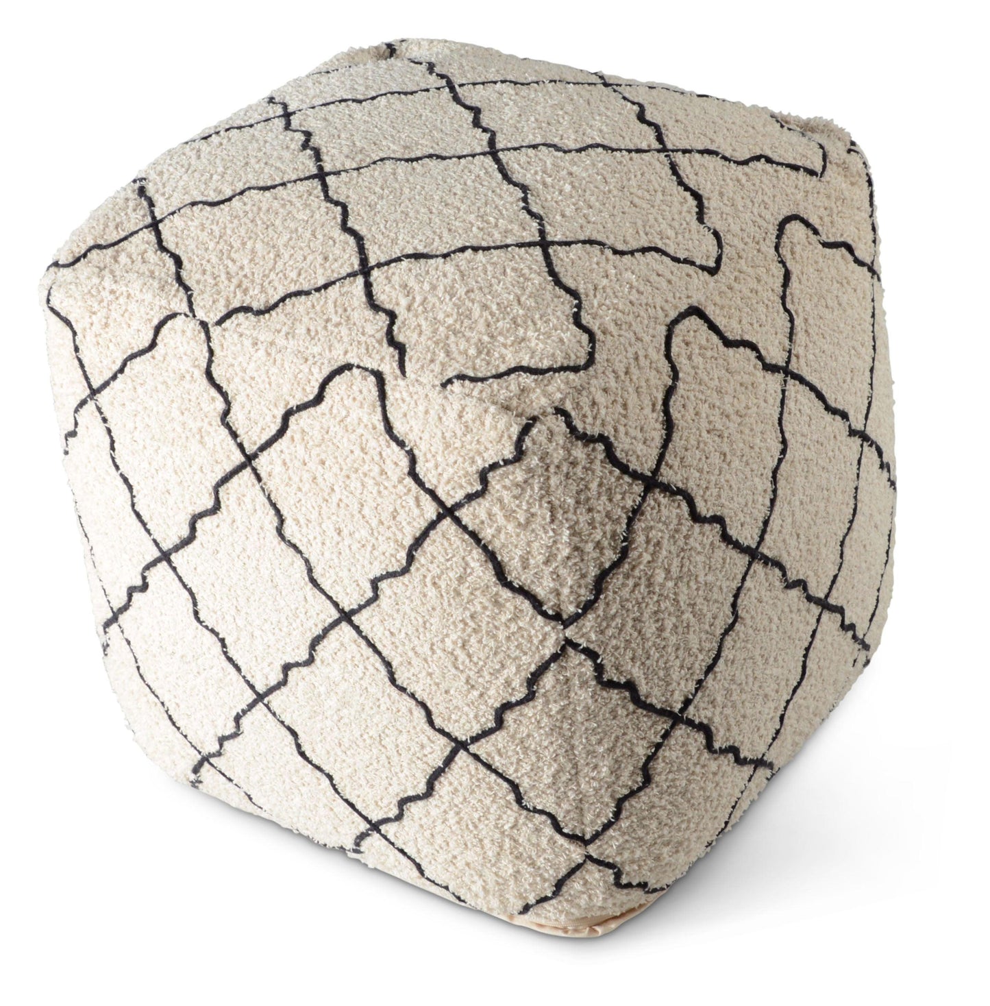 Steve Silver Lattice - Square Pouf - Beige LT180P FredCo