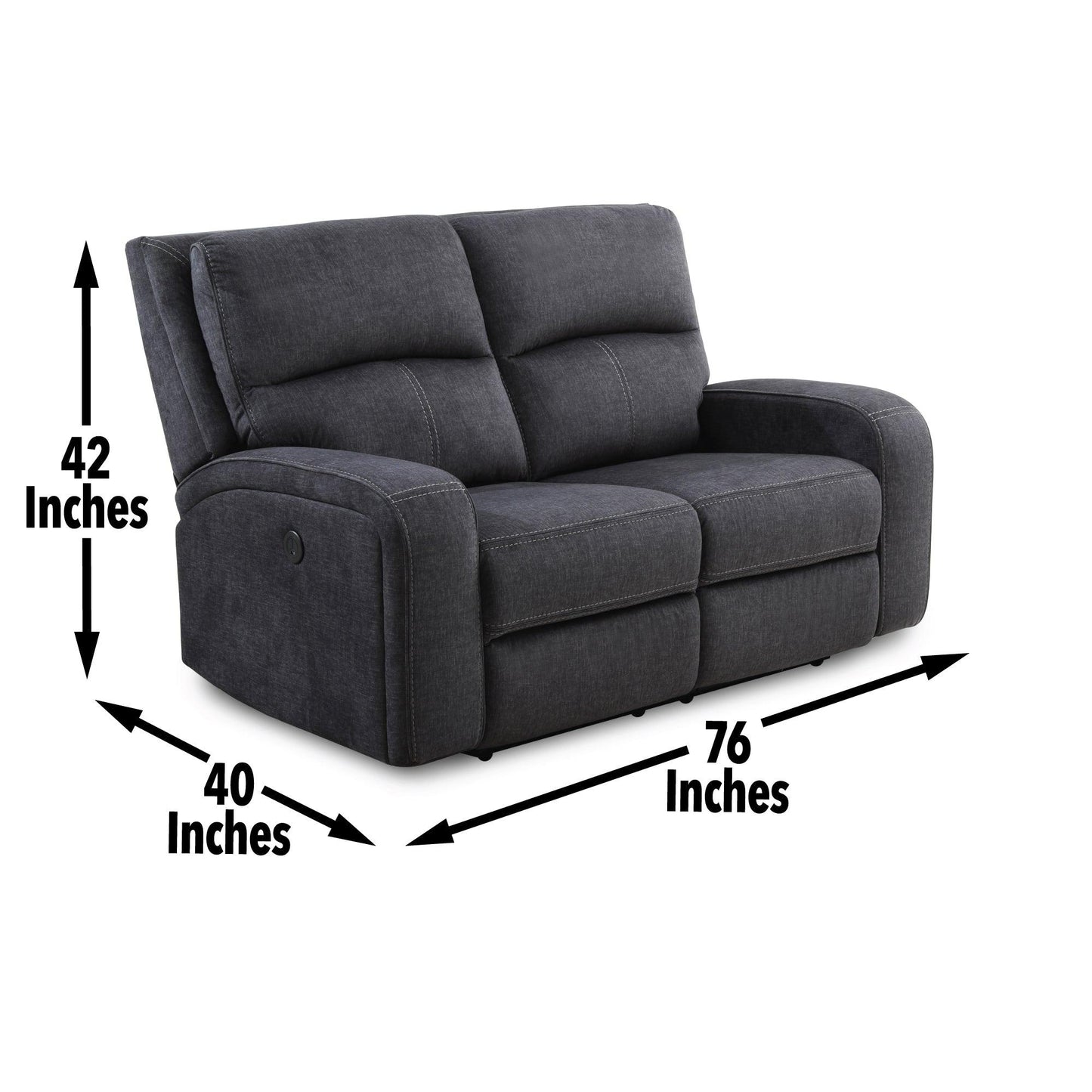 Steve Silver Lovell - Power Console Loveseat - Dark Gray LO5168CLC FredCo