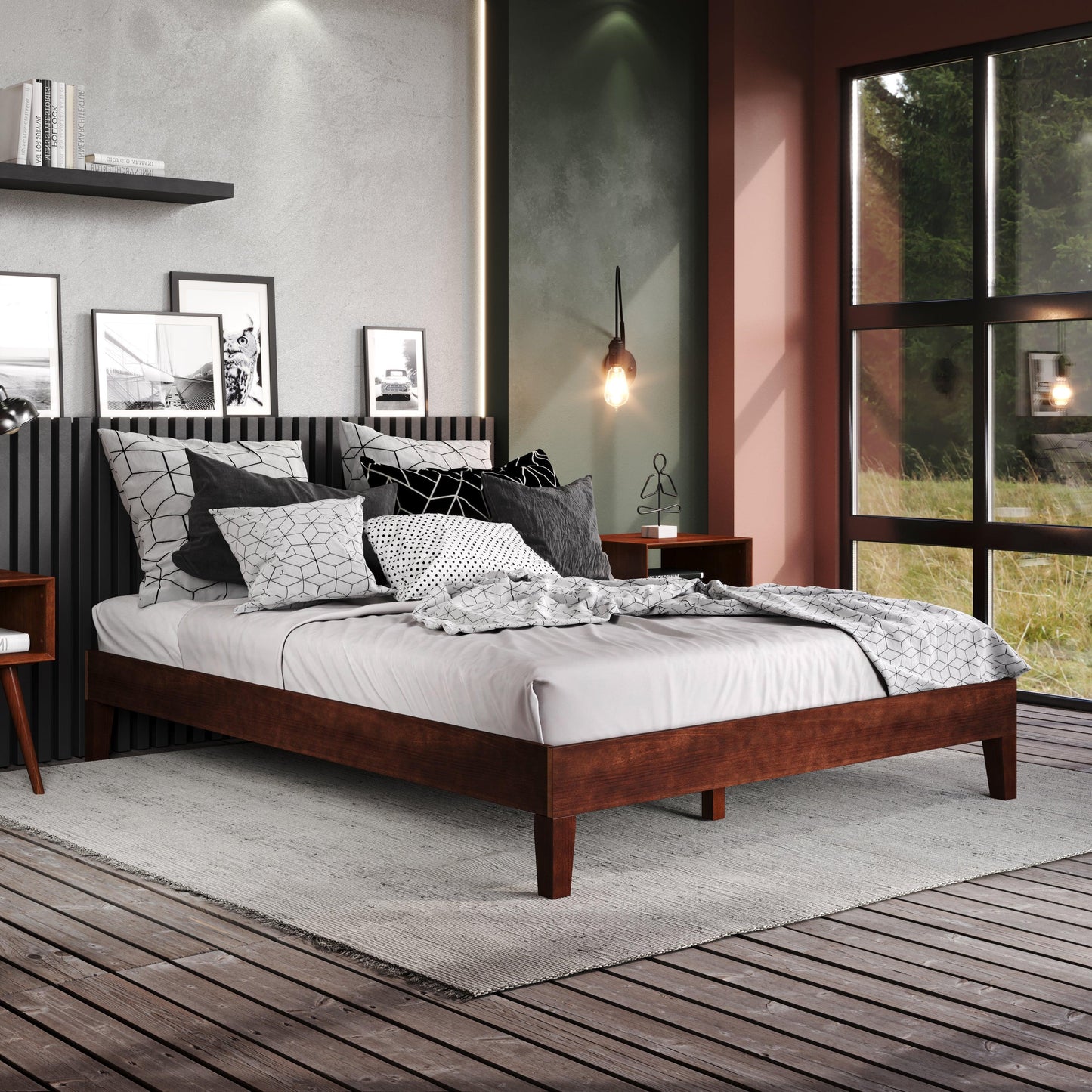 Steve Silver Nix - Full Platform Bed Natural - Dark Brown NIX900FPBN FredCo