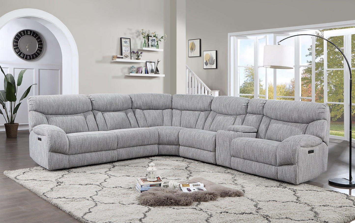 Steve Silver Park City - 6 Piece Sectional - Pearl Silver AR70172-6PC FredCo