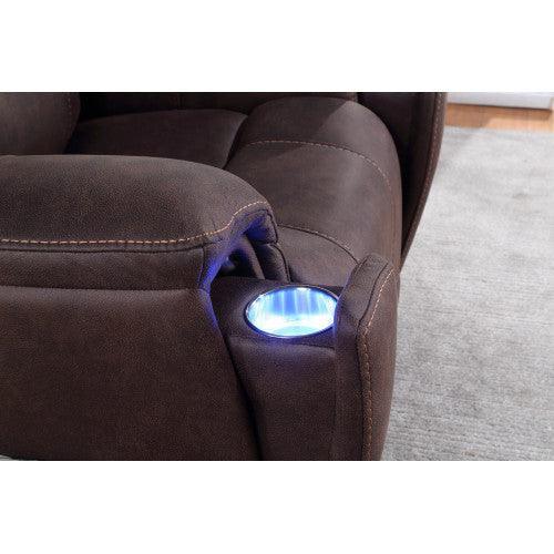 Steve Silver Triple Lexington Power Media Recliner Walnut FredCo