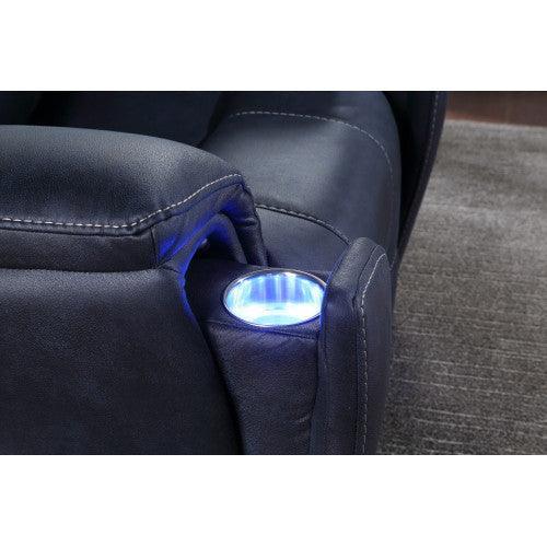 Steve Silver Triple Recliner Dark Blue FredCo