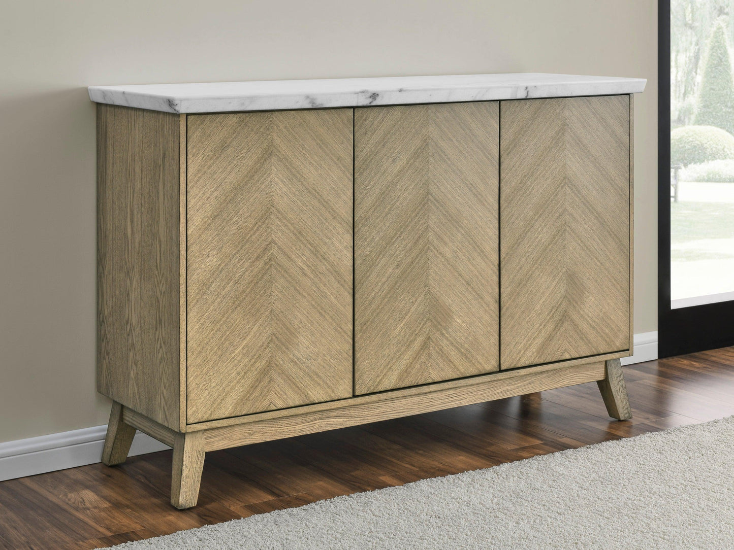 Steve Silver Vida - White Marble Top Server - Dark Brown VD500WSV FredCo