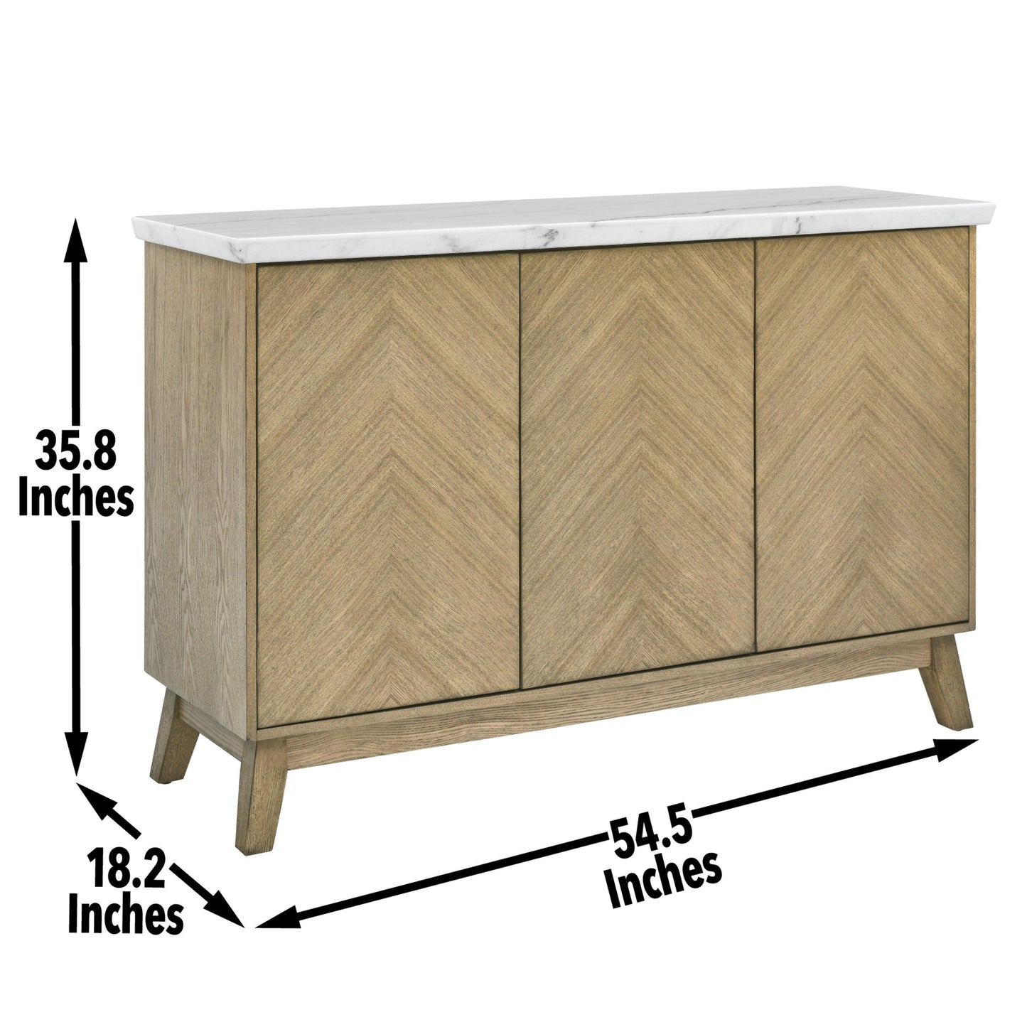 Steve Silver Vida - White Marble Top Server - Dark Brown VD500WSV FredCo