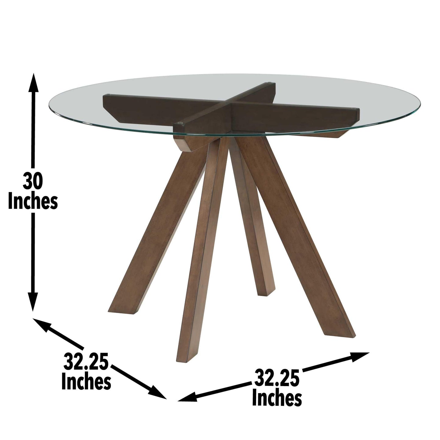 Steve Silver Wade - Table Round Glass Top - Dark Brown WD500TTTB FredCo