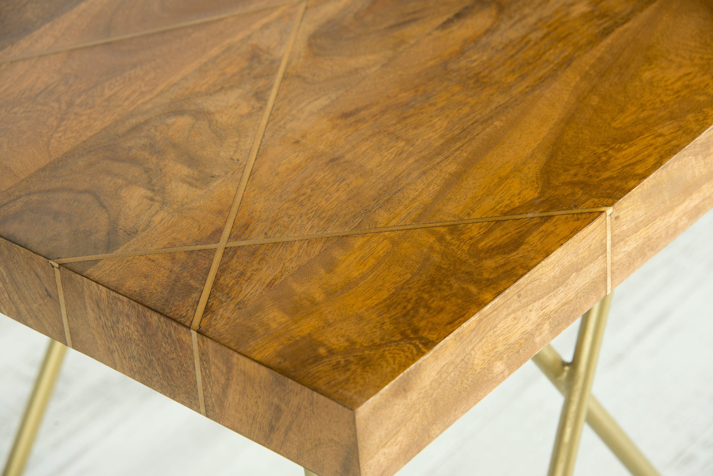 Steve Silver Walter - Brass Inlay Sofa Table - Brown WT300S FredCo