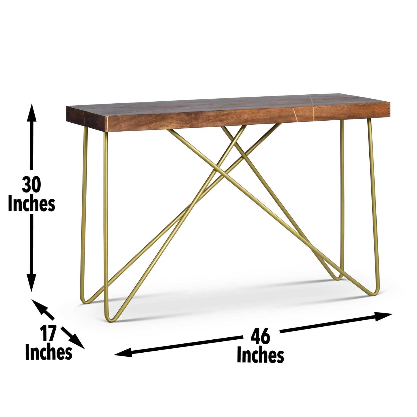 Steve Silver Walter - Brass Inlay Sofa Table - Brown WT300S FredCo