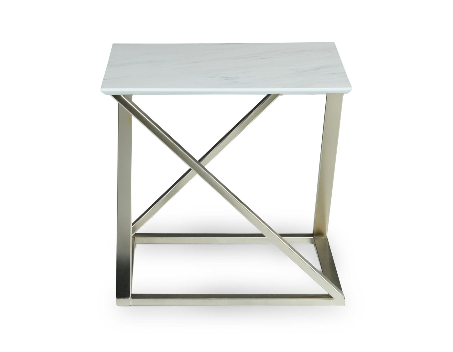 Steve Silver Zurich - End Table With Faux White Marble Top - White ZU100E FredCo