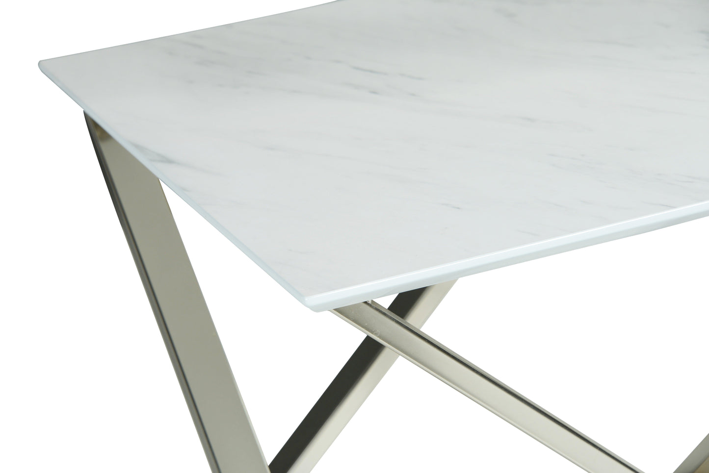 Steve Silver Zurich - End Table With Faux White Marble Top - White ZU100E FredCo
