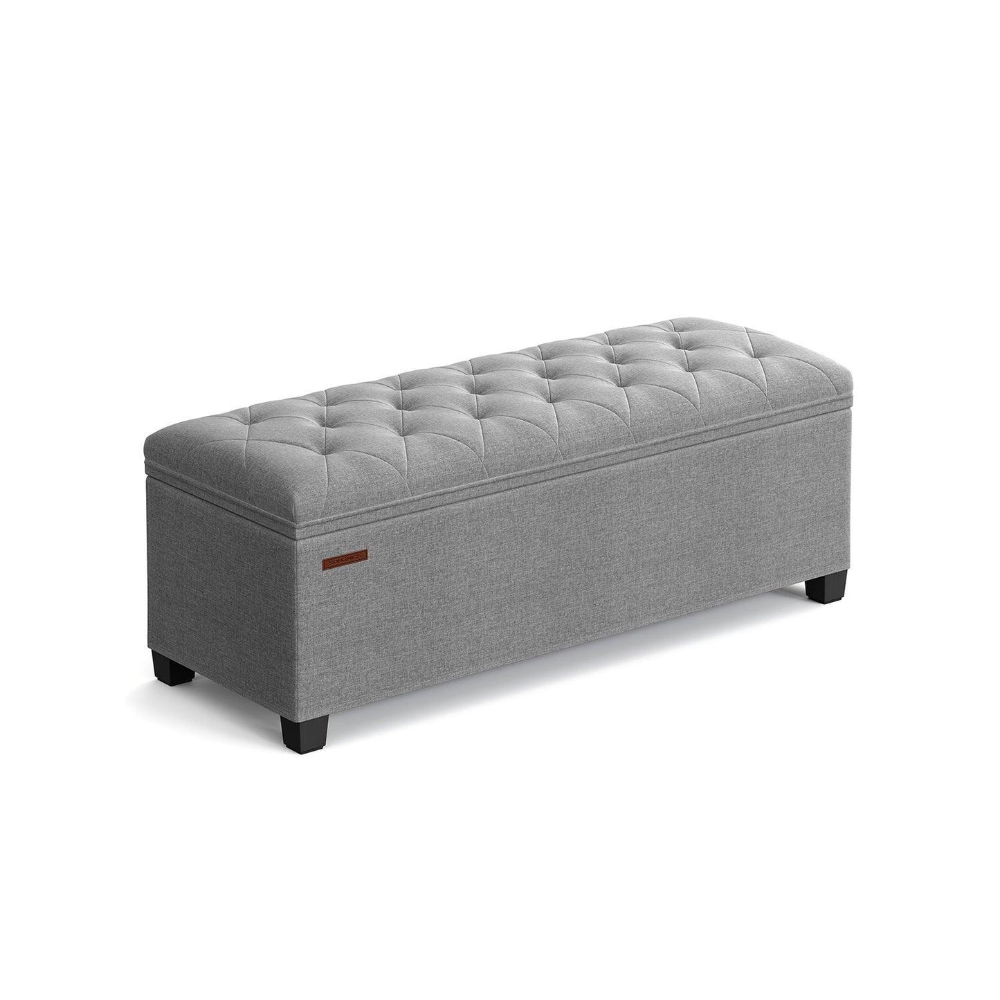 Storage Ottoman Bench Light Gray FredCo