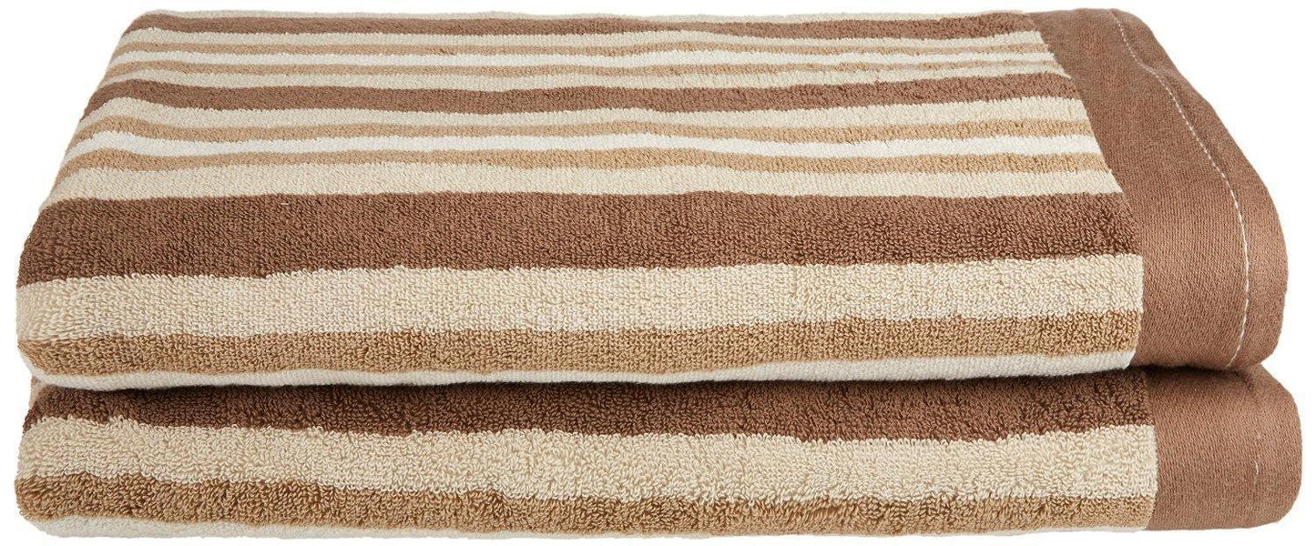 Stripes 100% Combed Cotton 2-Piece Bath Sheet Towels FredCo