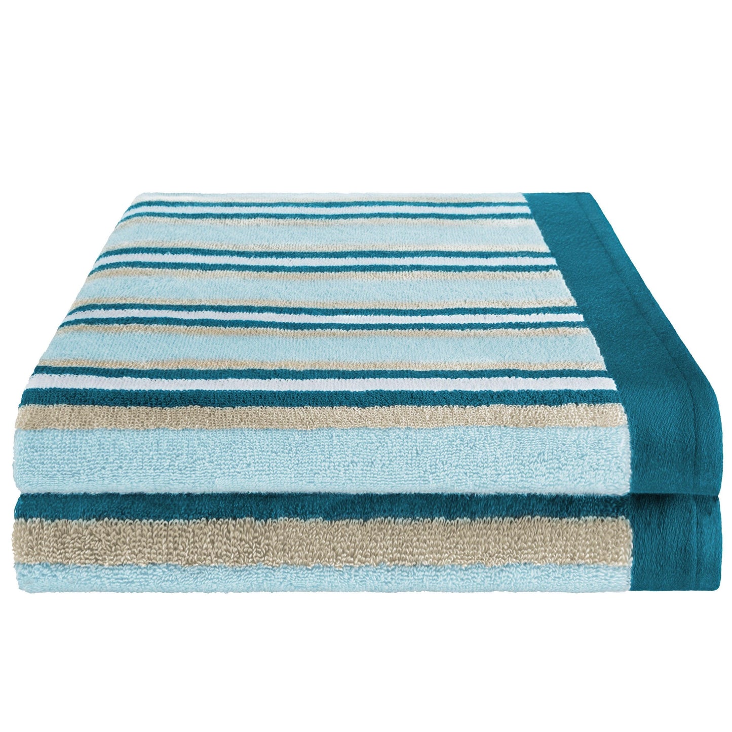 Stripes 100% Combed Cotton 2-Piece Bath Sheet Towels FredCo