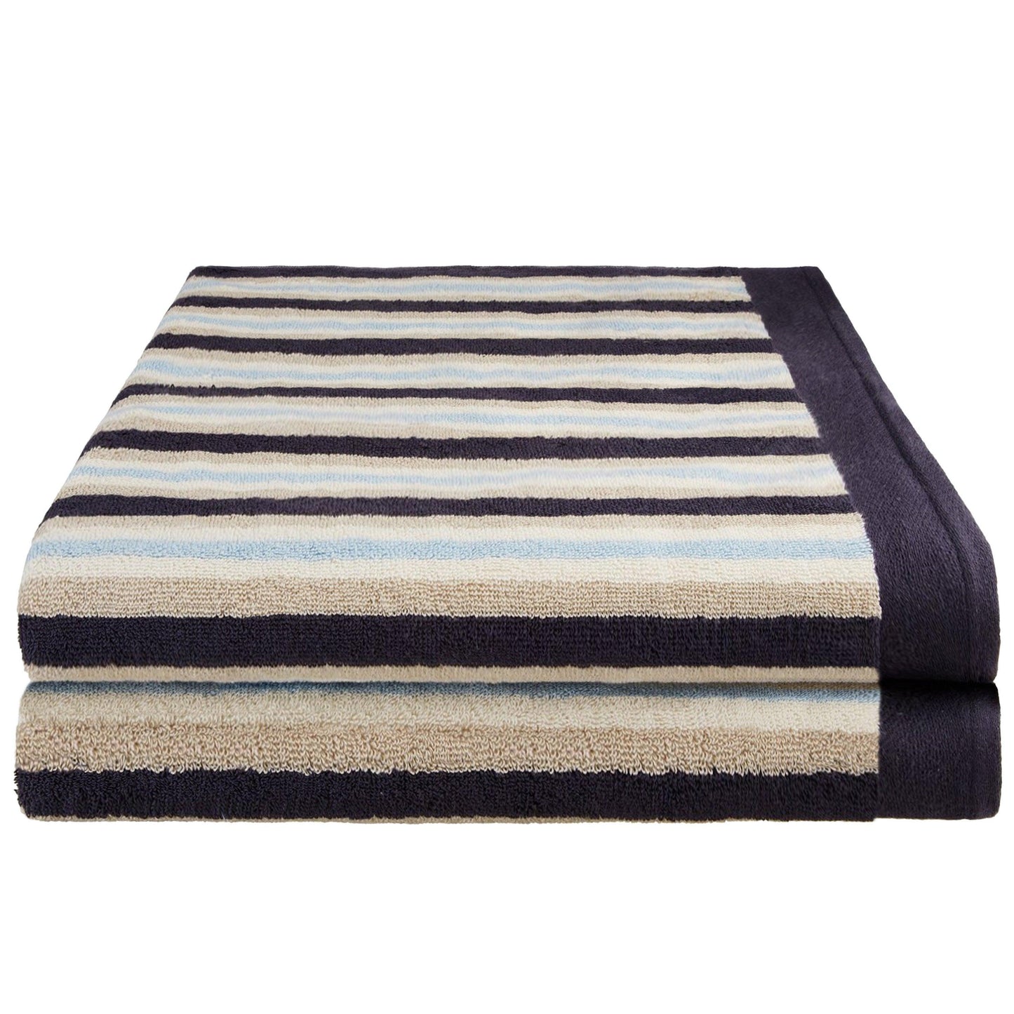 Stripes 100% Combed Cotton 2-Piece Bath Sheet Towels FredCo