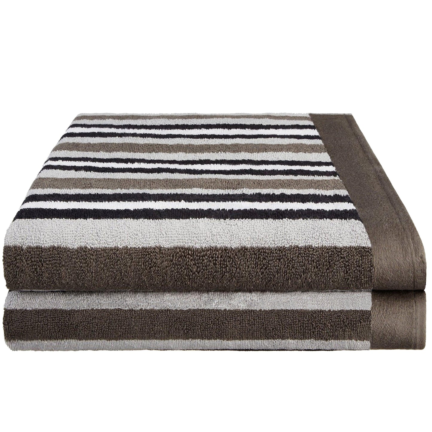 Stripes 100% Combed Cotton 2-Piece Bath Sheet Towels FredCo
