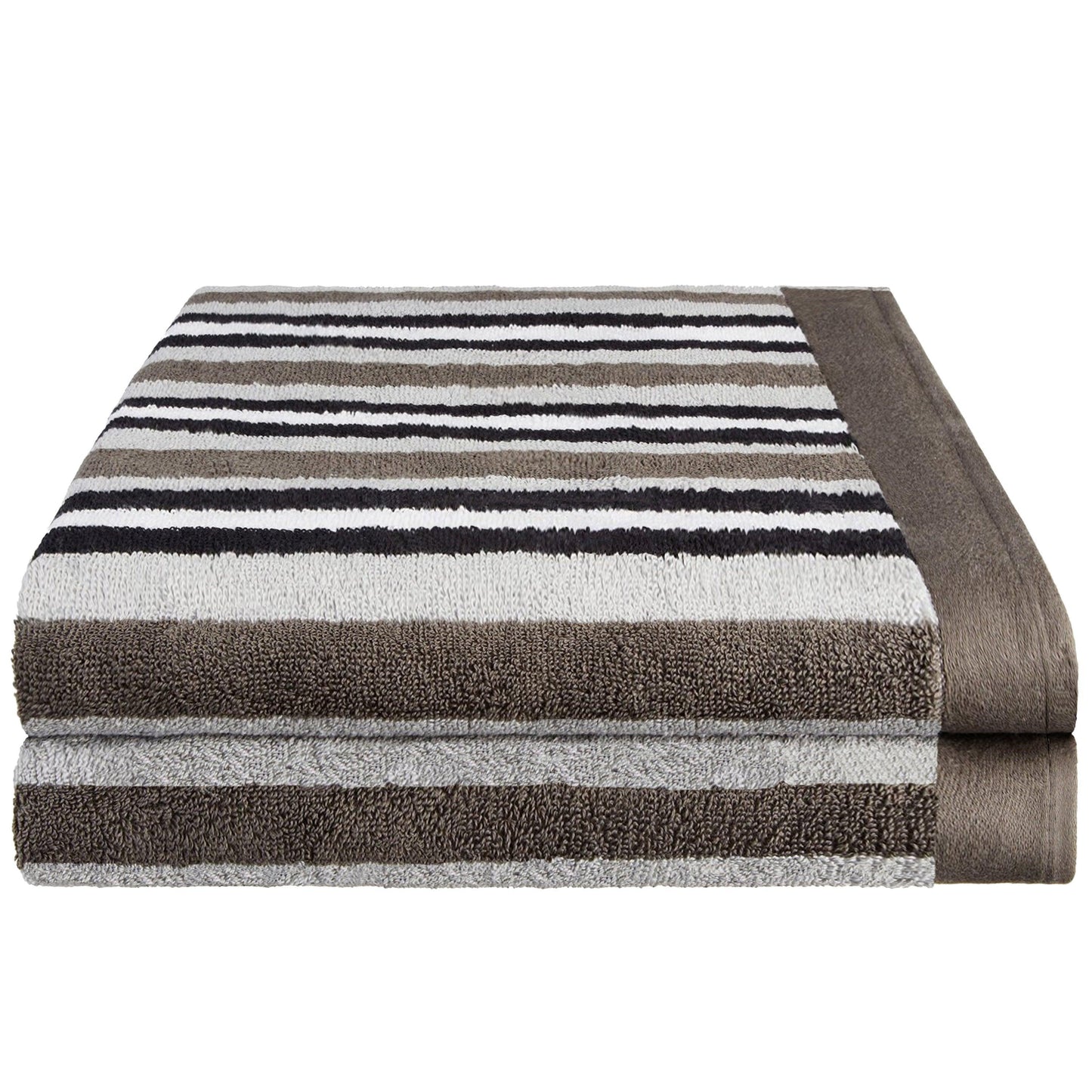 Stripes 100% Combed Cotton 2-Piece Bath Towel Set FredCo