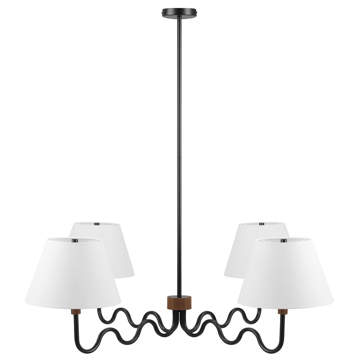 Sunlit Squiggle 4-Arm Pendant Light by Modway FredCo
