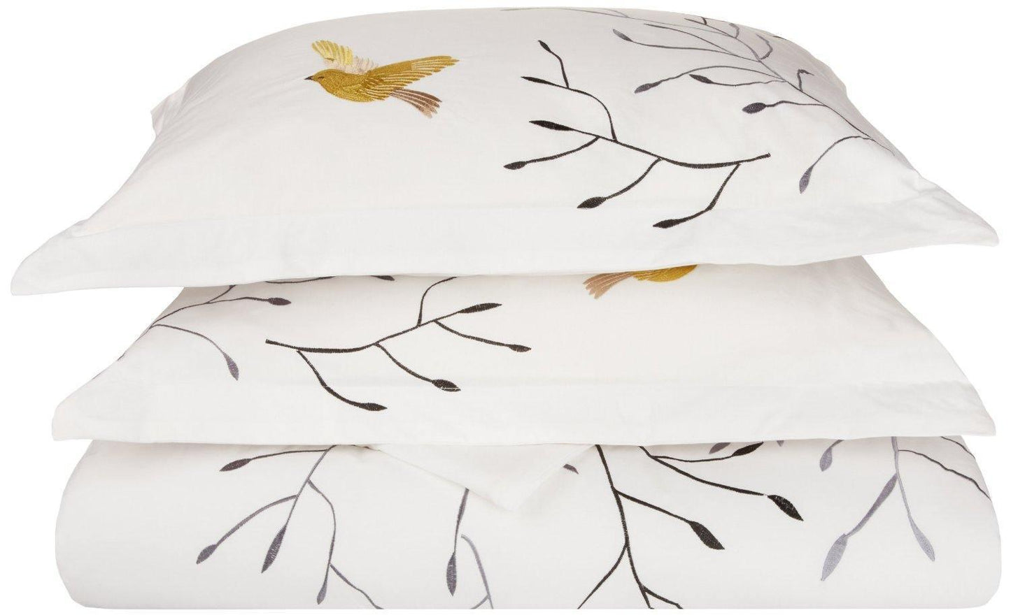 Swallow 100% Cotton Floral Embroidered Duvet Cover Set FredCo