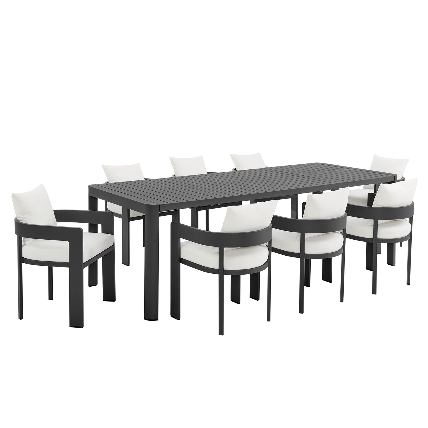 Tahoe 9-Piece Outdoor Patio Aluminum Dining Set With Extendable Table by Modway EEI-7295 FredCo