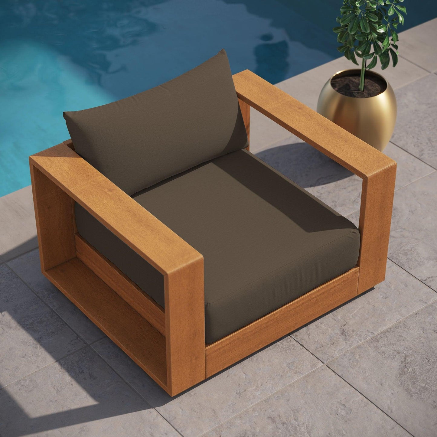 Tahoe Outdoor Patio Acacia Wood Chair by Modway EEI-6782 FredCo