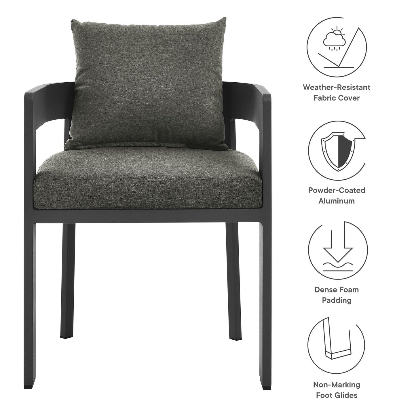 Tahoe Outdoor Patio Aluminum Dining Chair by Modway FredCo