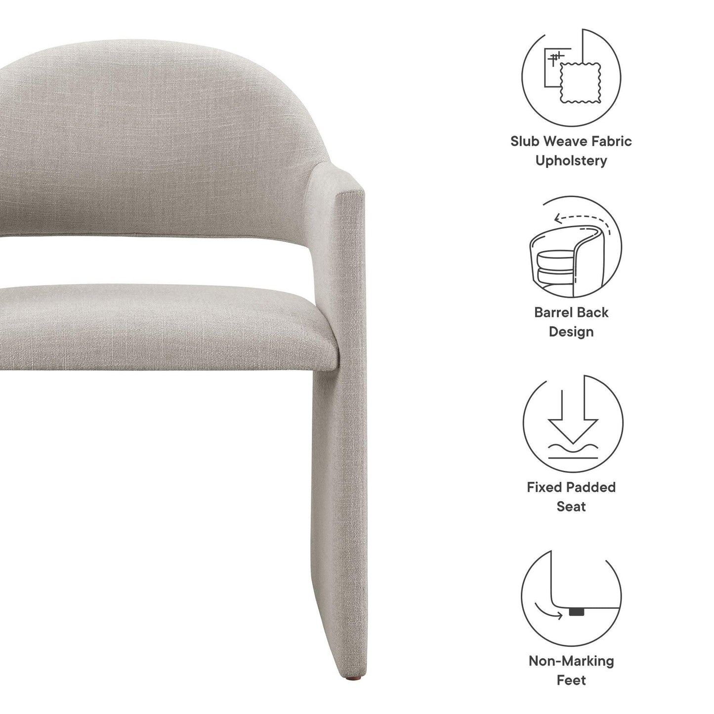 Talia Upholstered Fabric Dining Armchair by Modway FredCo
