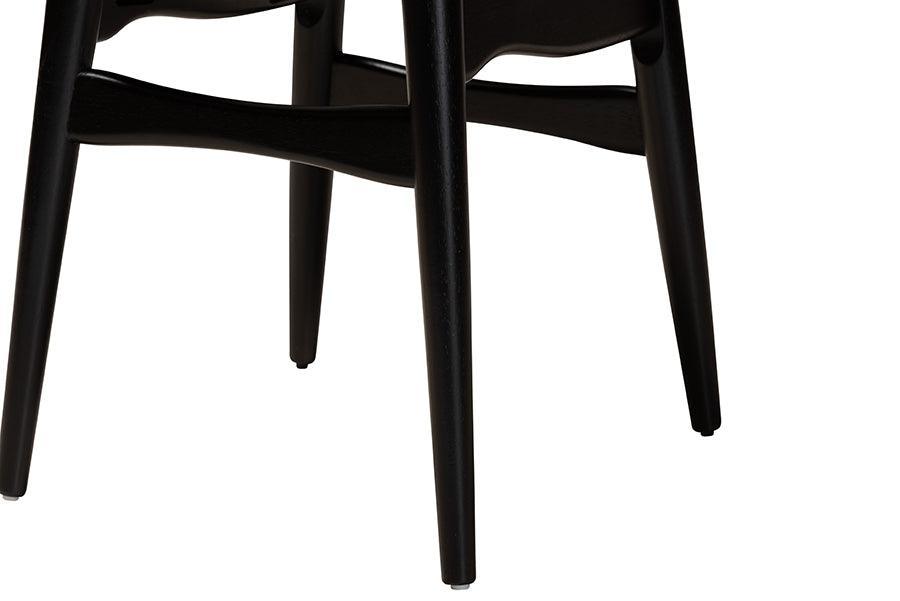 Tarana Mid-Century Modern Cream Fabric and Black Finished Wood 2-Piece Dining Chair Set FredCo