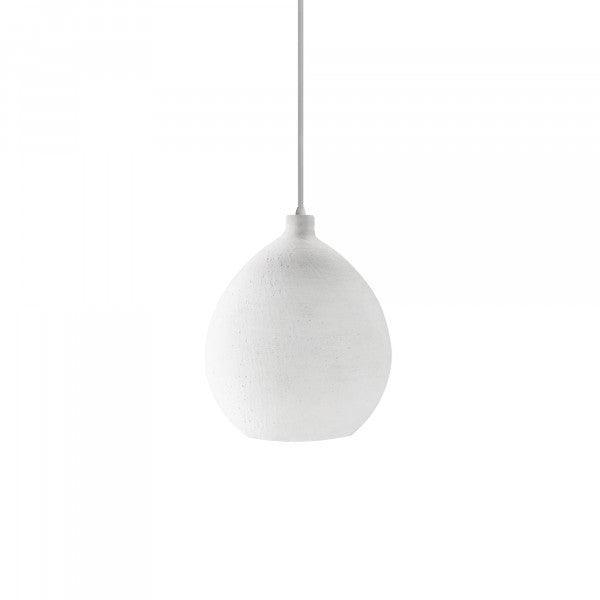 Teardrop White Pendant, Iron & Cement FredCo