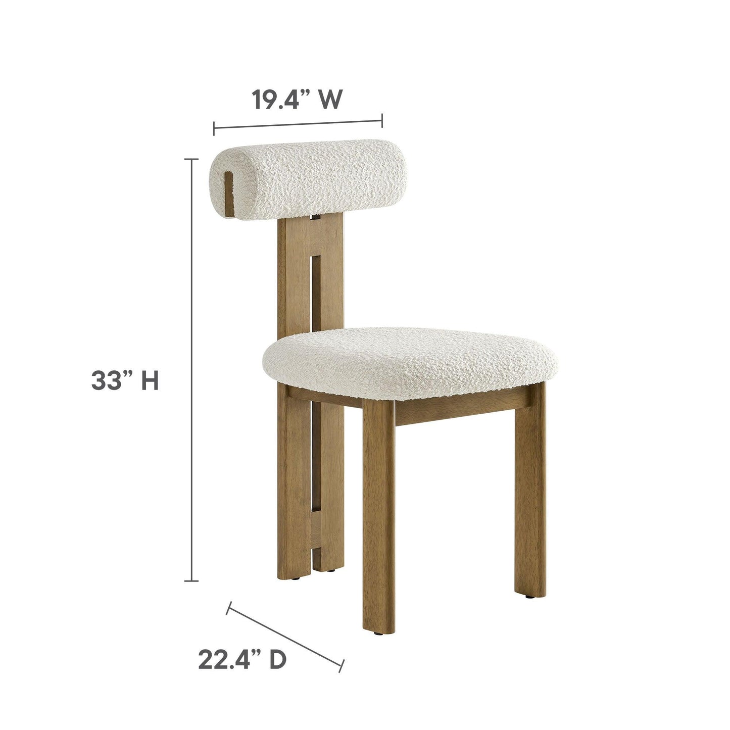 Torian Boucle Fabric Dining Chair Set of 2 by Modway FredCo