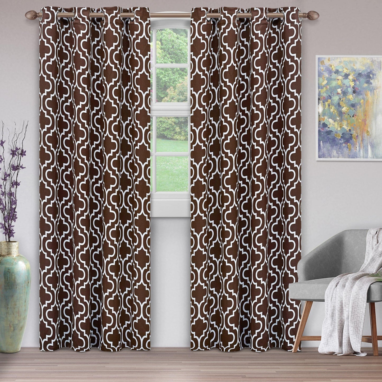 Trellis Blackout 2 Panel Curtains FredCo