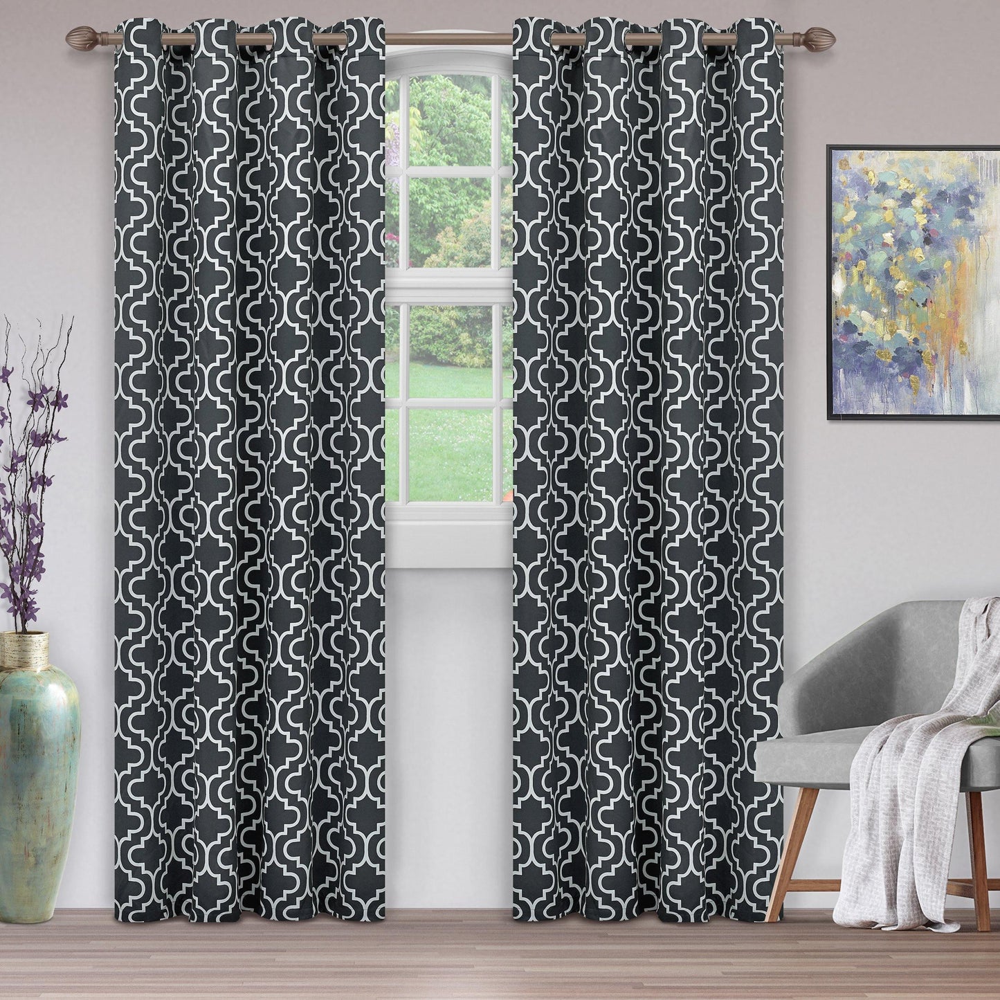 Trellis Blackout 2 Panel Curtains FredCo