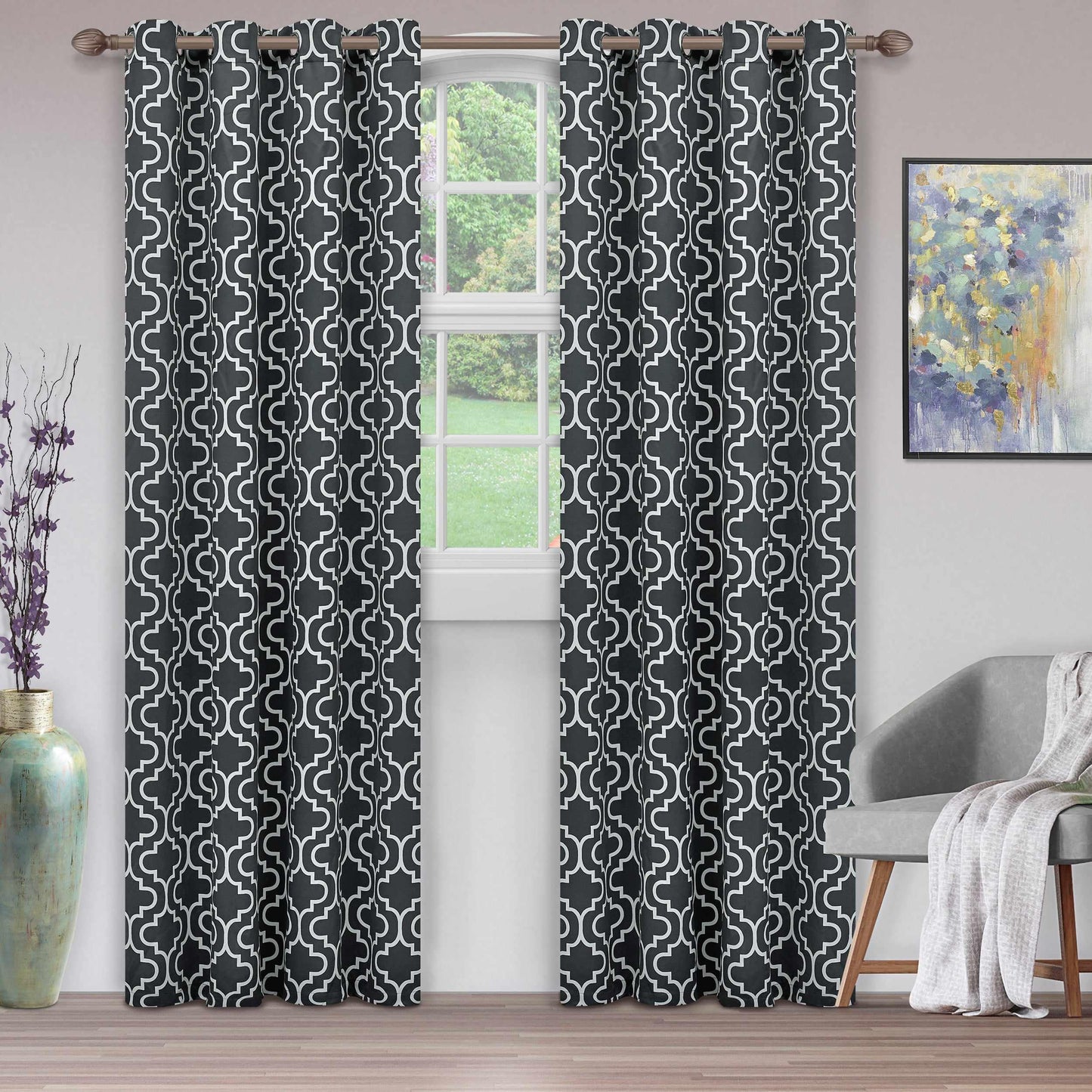 Trellis Blackout 2 Panel Curtains FredCo