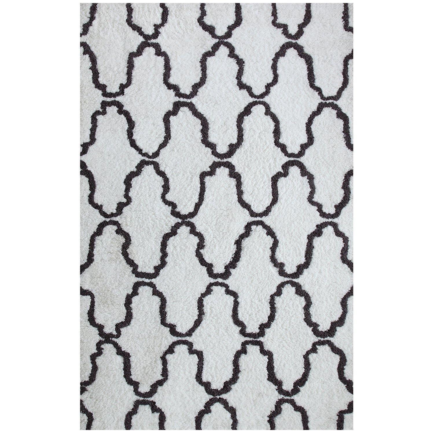 Trellis Retro Shabby-Chic Hand-Tufted Shag Rug FredCo