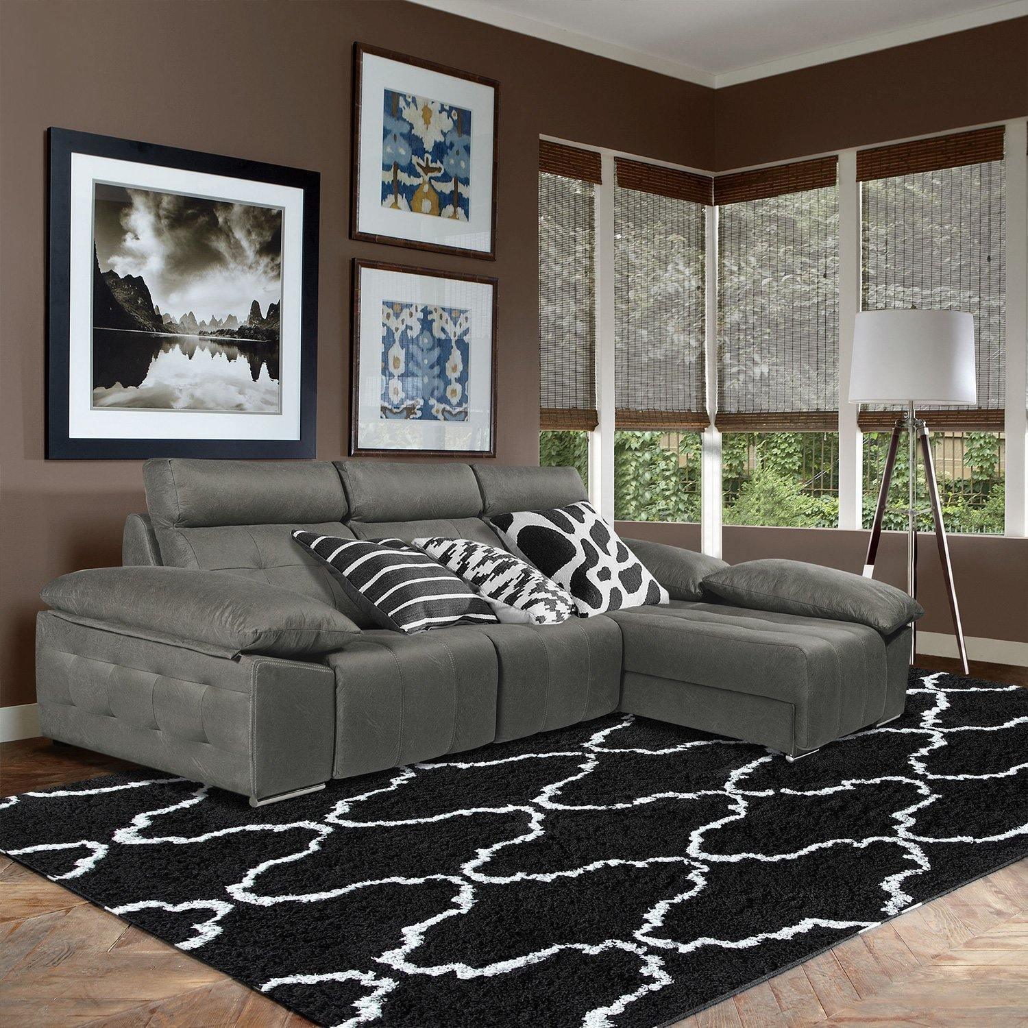 Trellis Retro Shabby-Chic Hand-Tufted Shag Rug FredCo