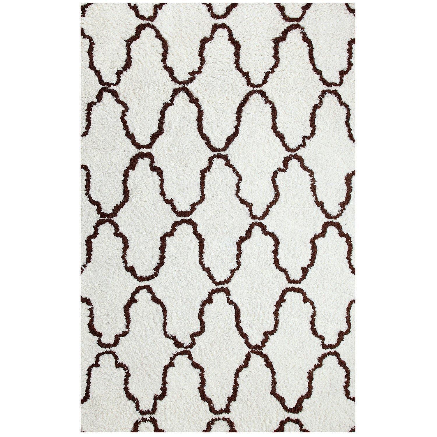Trellis Retro Shabby-Chic Hand-Tufted Shag Rug FredCo