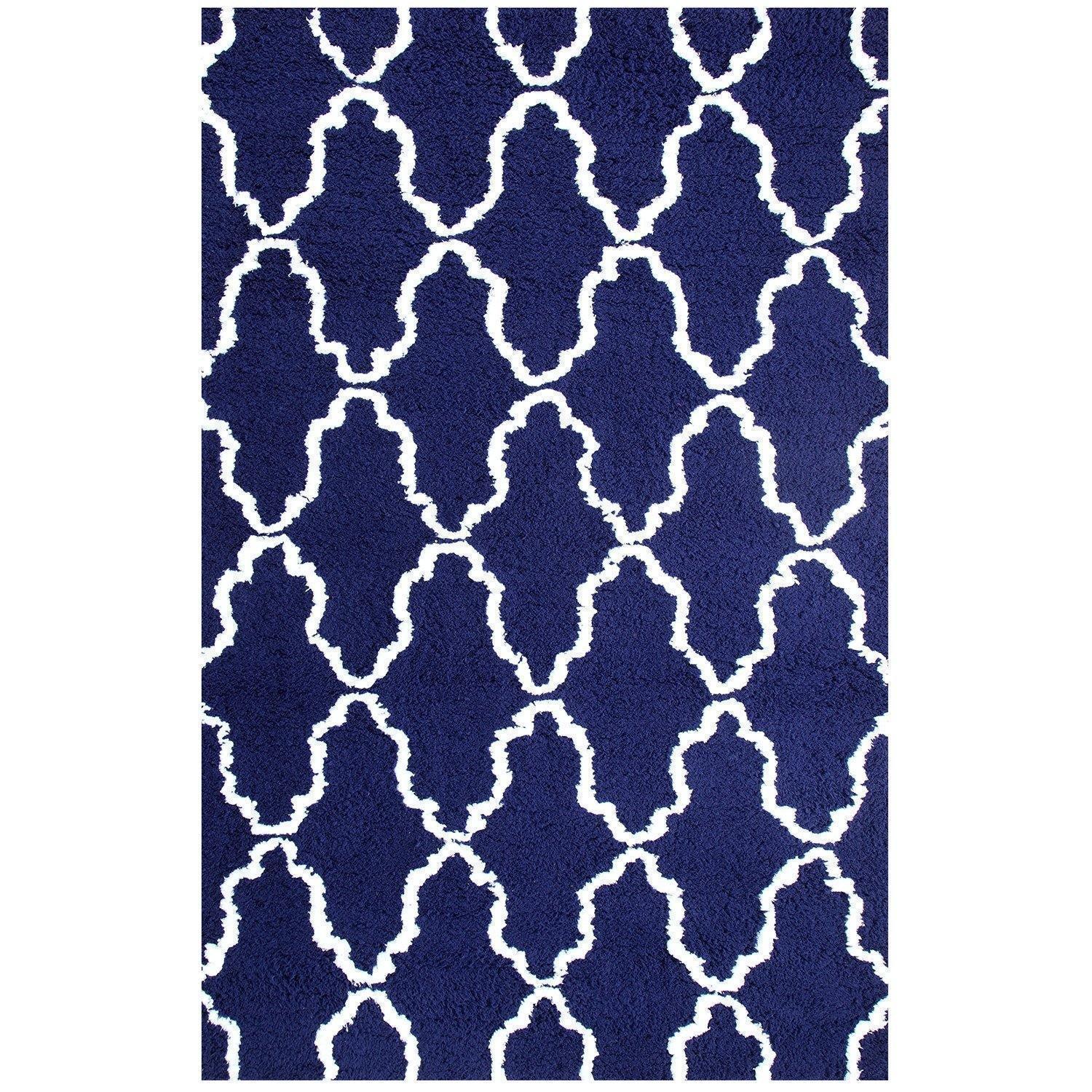 Trellis Retro Shabby-Chic Hand-Tufted Shag Rug FredCo