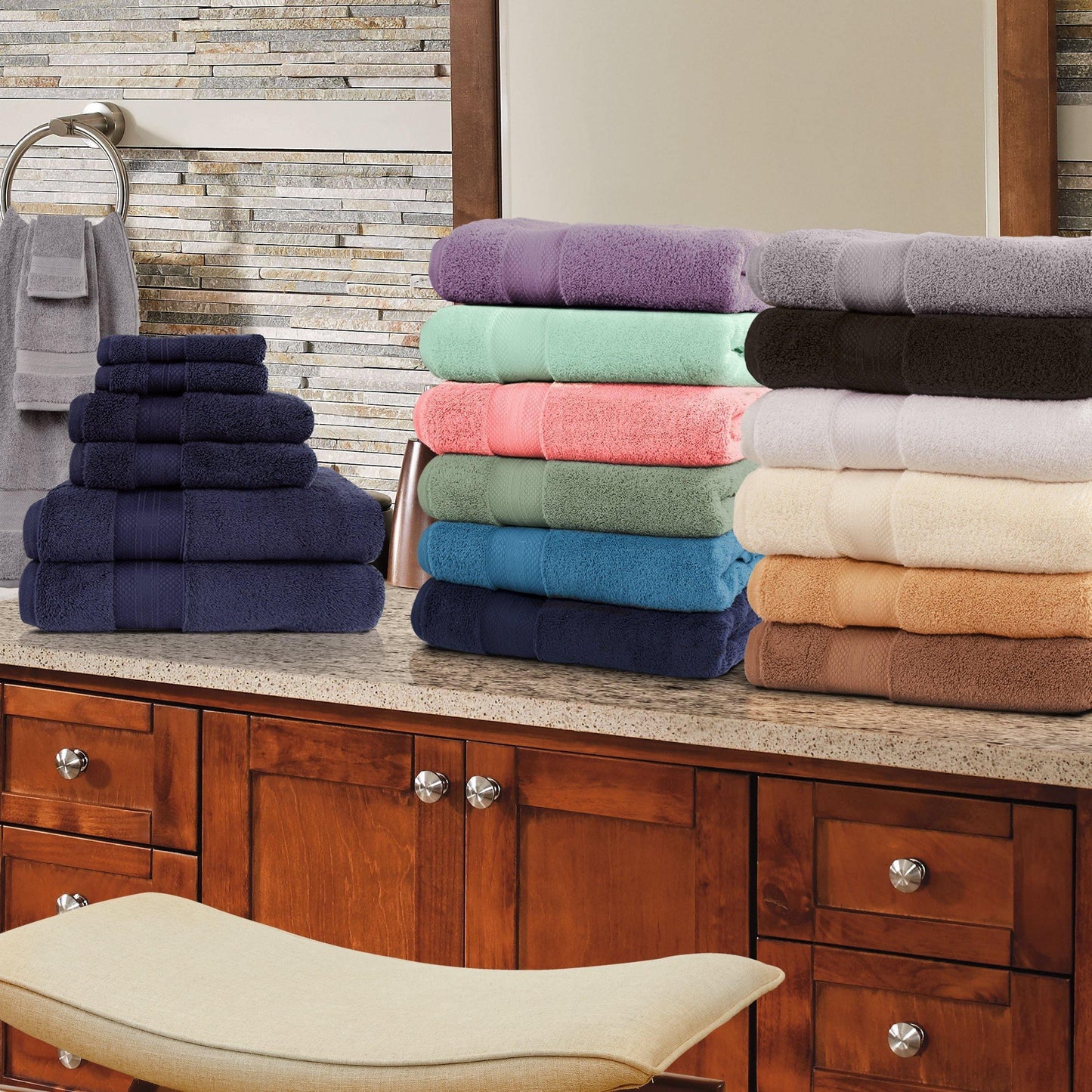 Turkish Cotton Assorted 6-Piece Towel Set by Superior FredCo