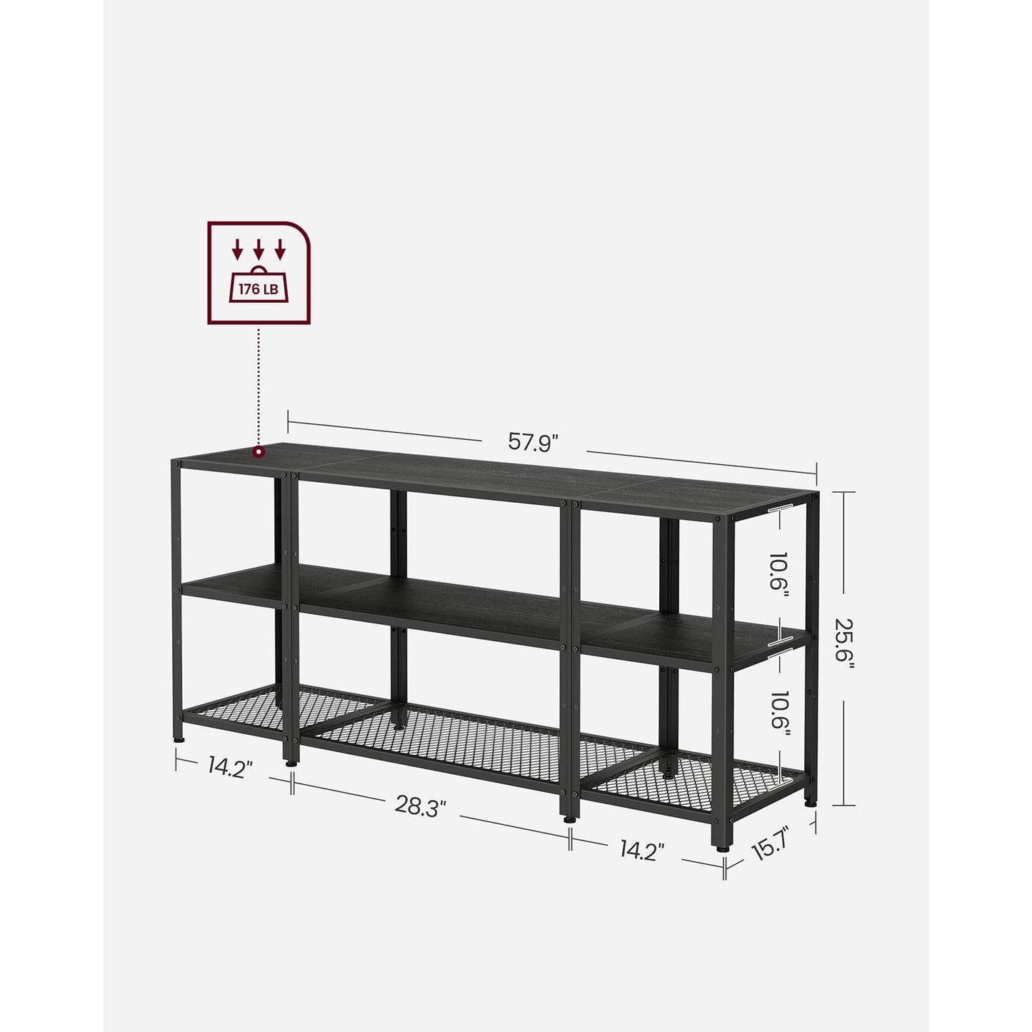 TV Stand for 65 Inches TVs Black FredCo