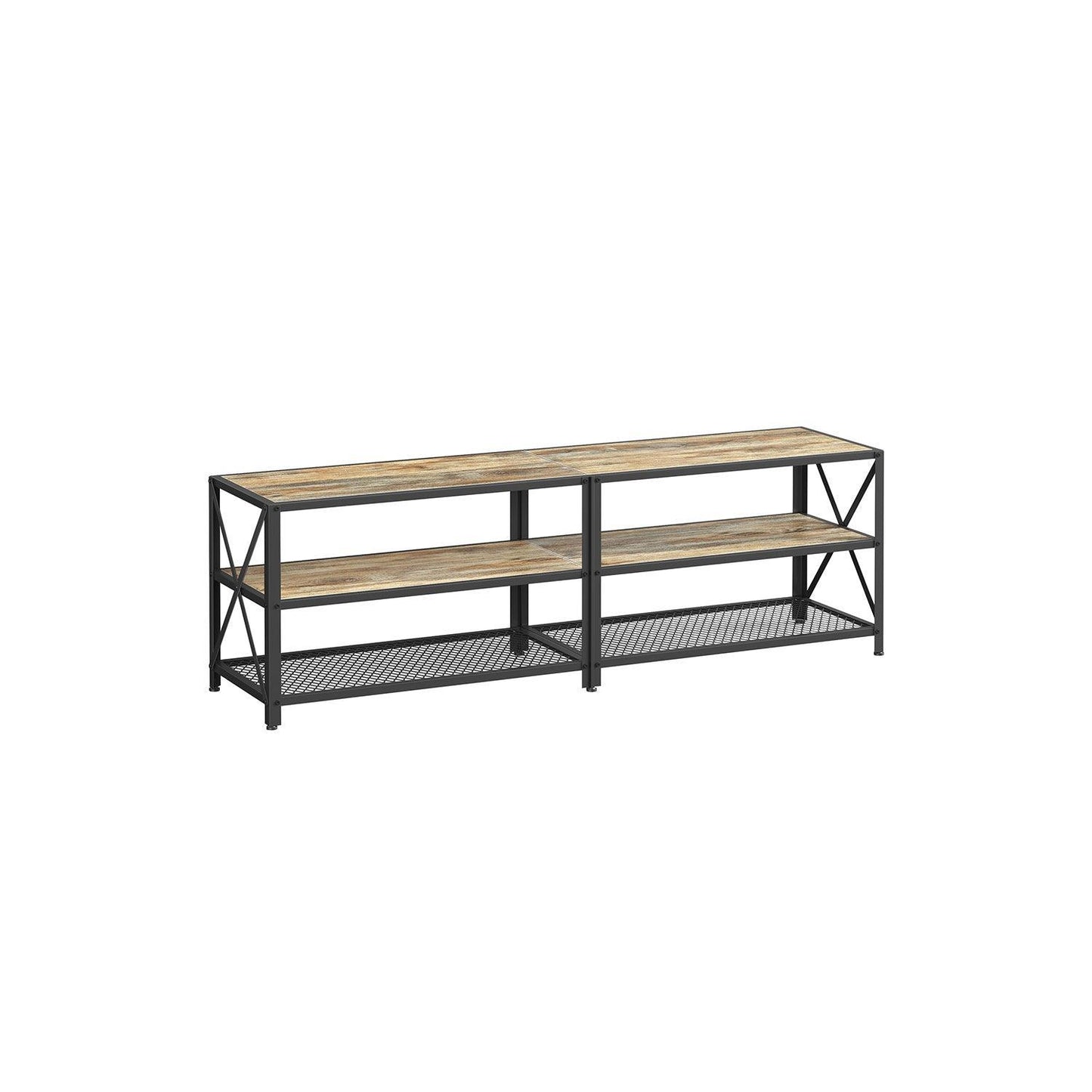TV Stand for TVs Up to 70'' Turquoise Brown and Black FredCo