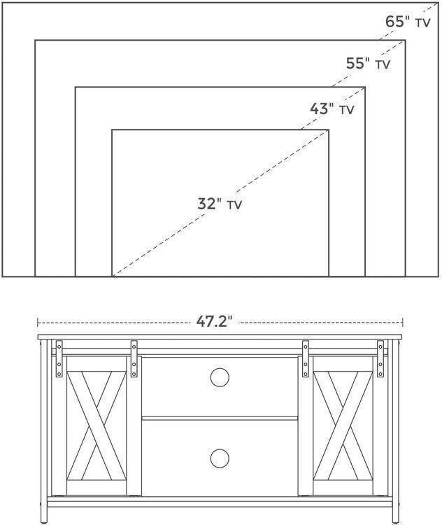 TV Stand with Adjustable Storage Shelve FredCo