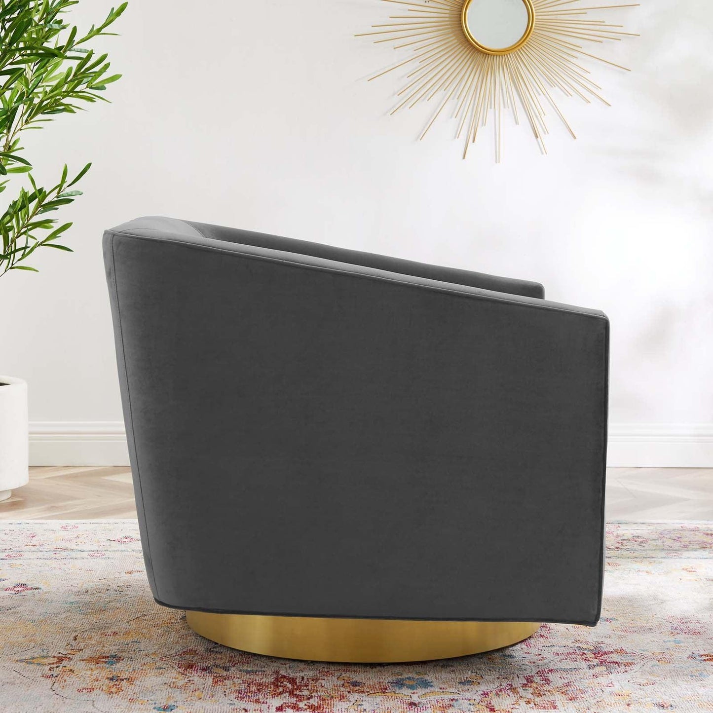 Twist Accent Lounge Performance Velvet Swivel Chair, EEI-4626 FredCo