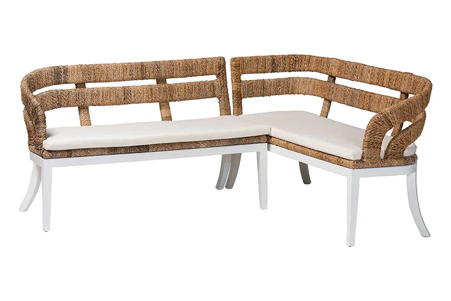 Ubud Seagrass Dining Nook Bench Set FredCo