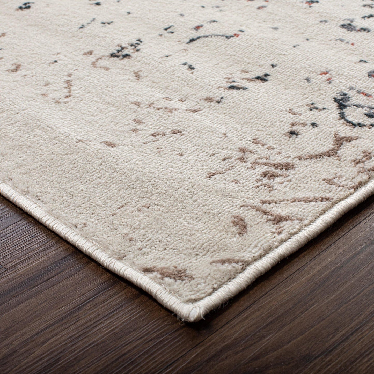 Ulani Contemporary Oriental Distressed Damask Rug FredCo