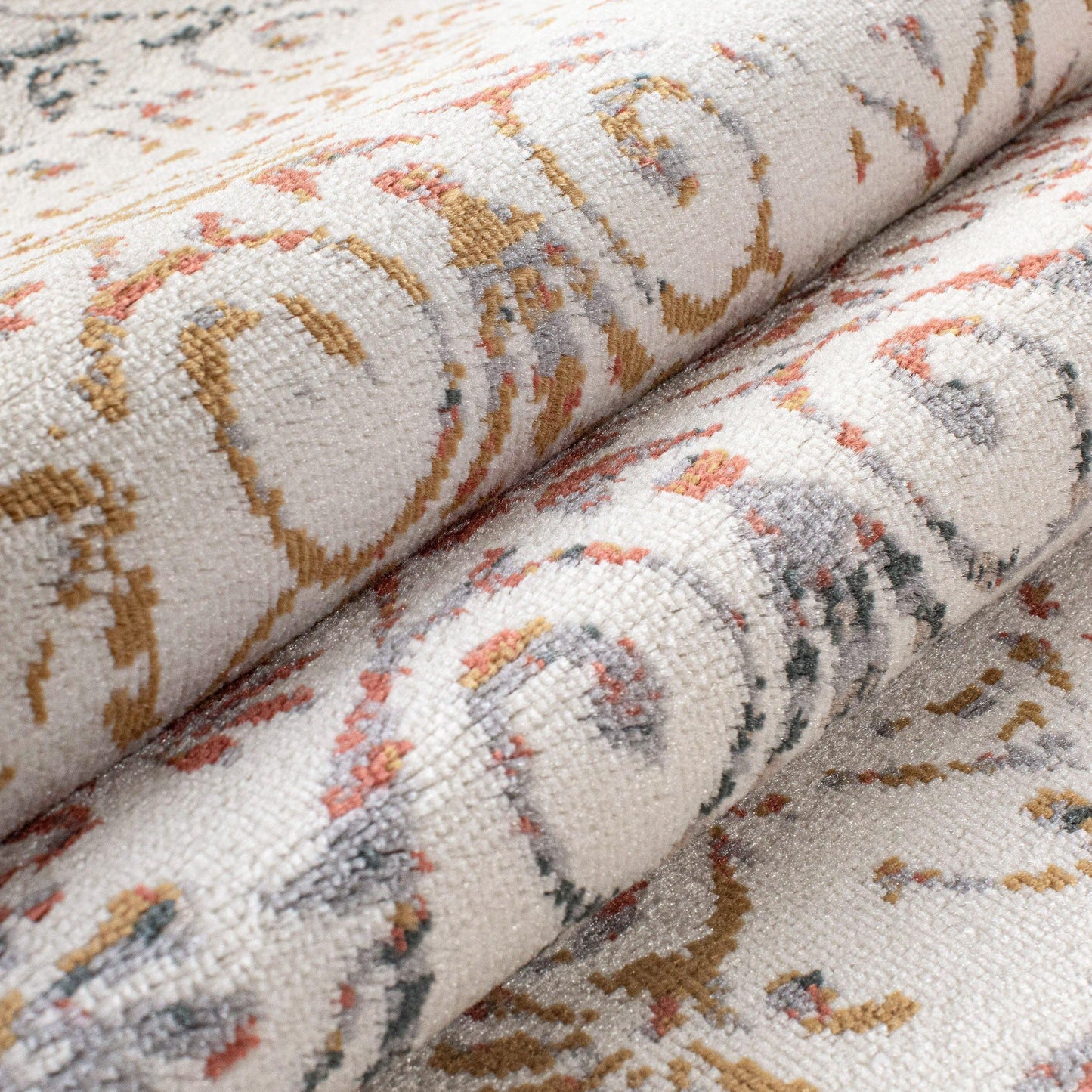 Ulani Contemporary Oriental Distressed Damask Rug FredCo