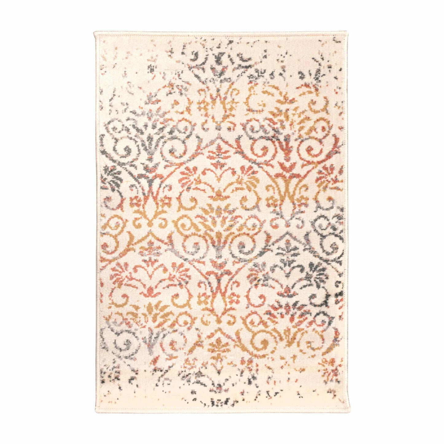 Ulani Contemporary Oriental Distressed Damask Rug FredCo