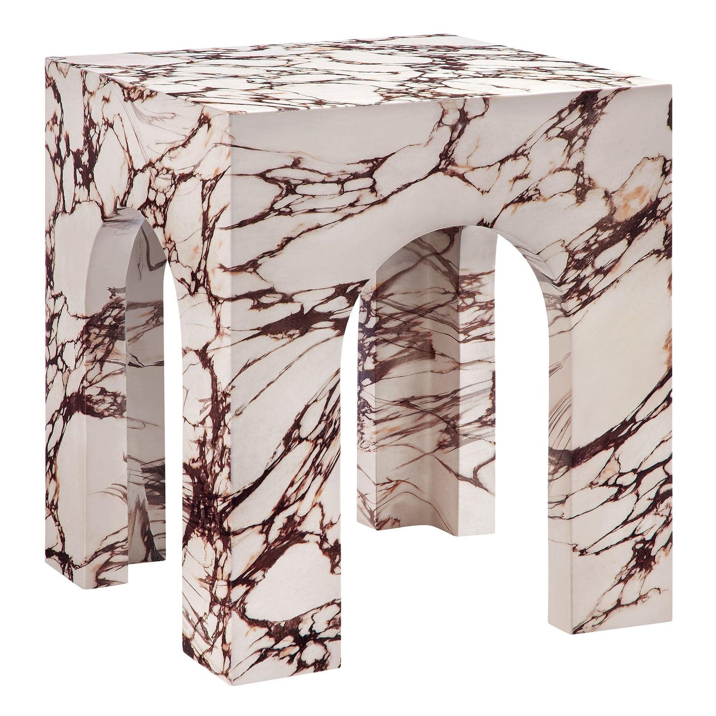 Valen Square Indoor - Outdoor Patio Arched Concrete Side Table by Modway FredCo