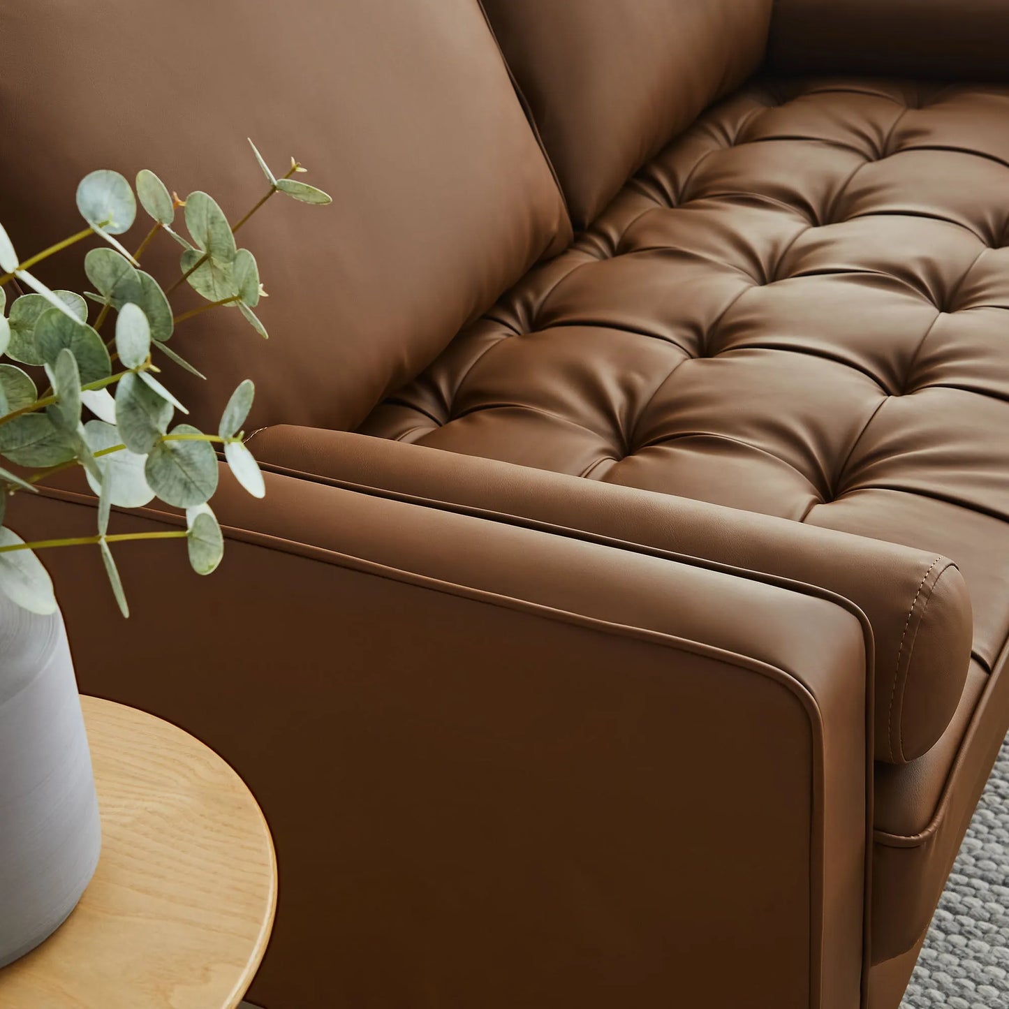Valour Tufted Vegan Leather Loveseat by Modway EEI-6972 FredCo