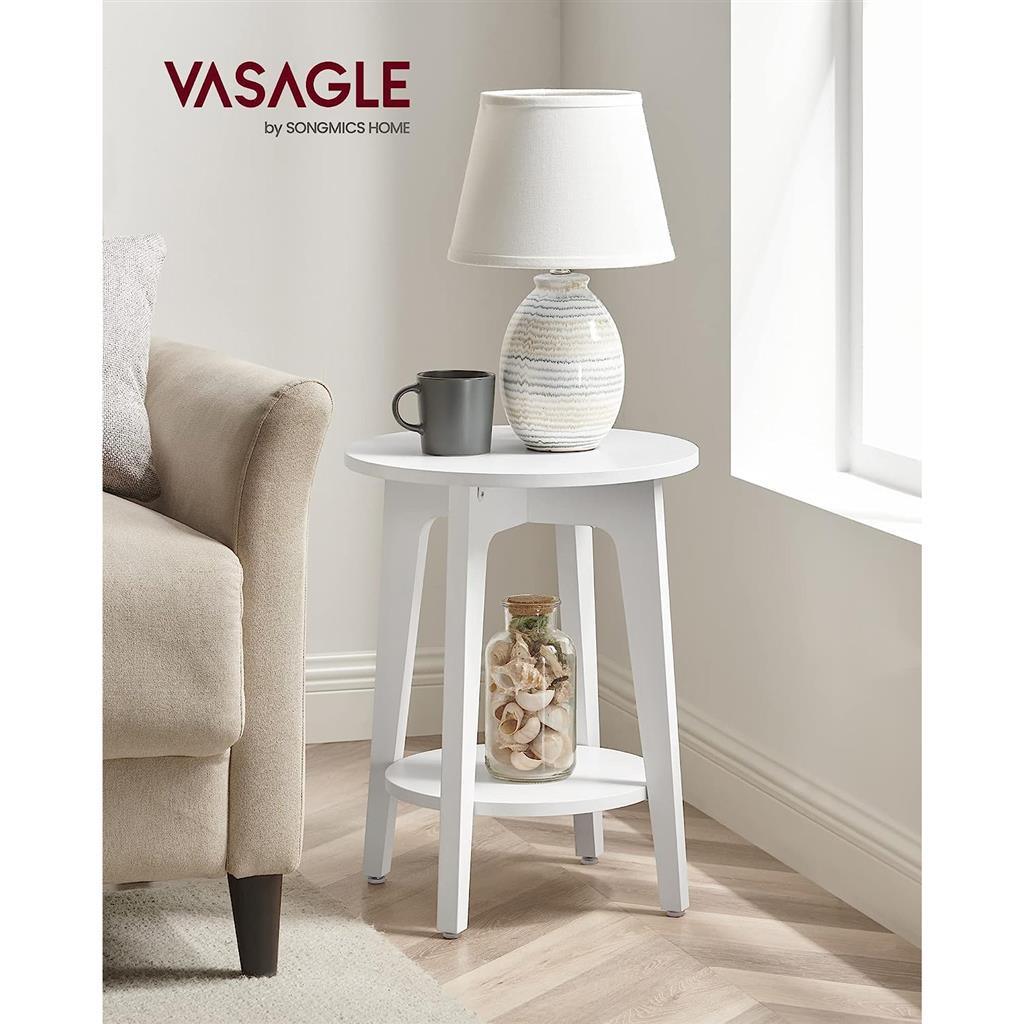 VASAGLE Round End Table with Lower Shelf FredCo